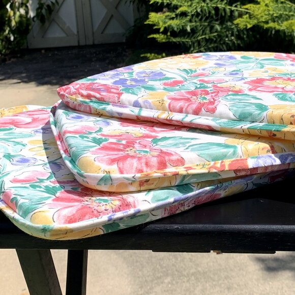 3pc Floral Chair Pads Set - Picture 3 of 9